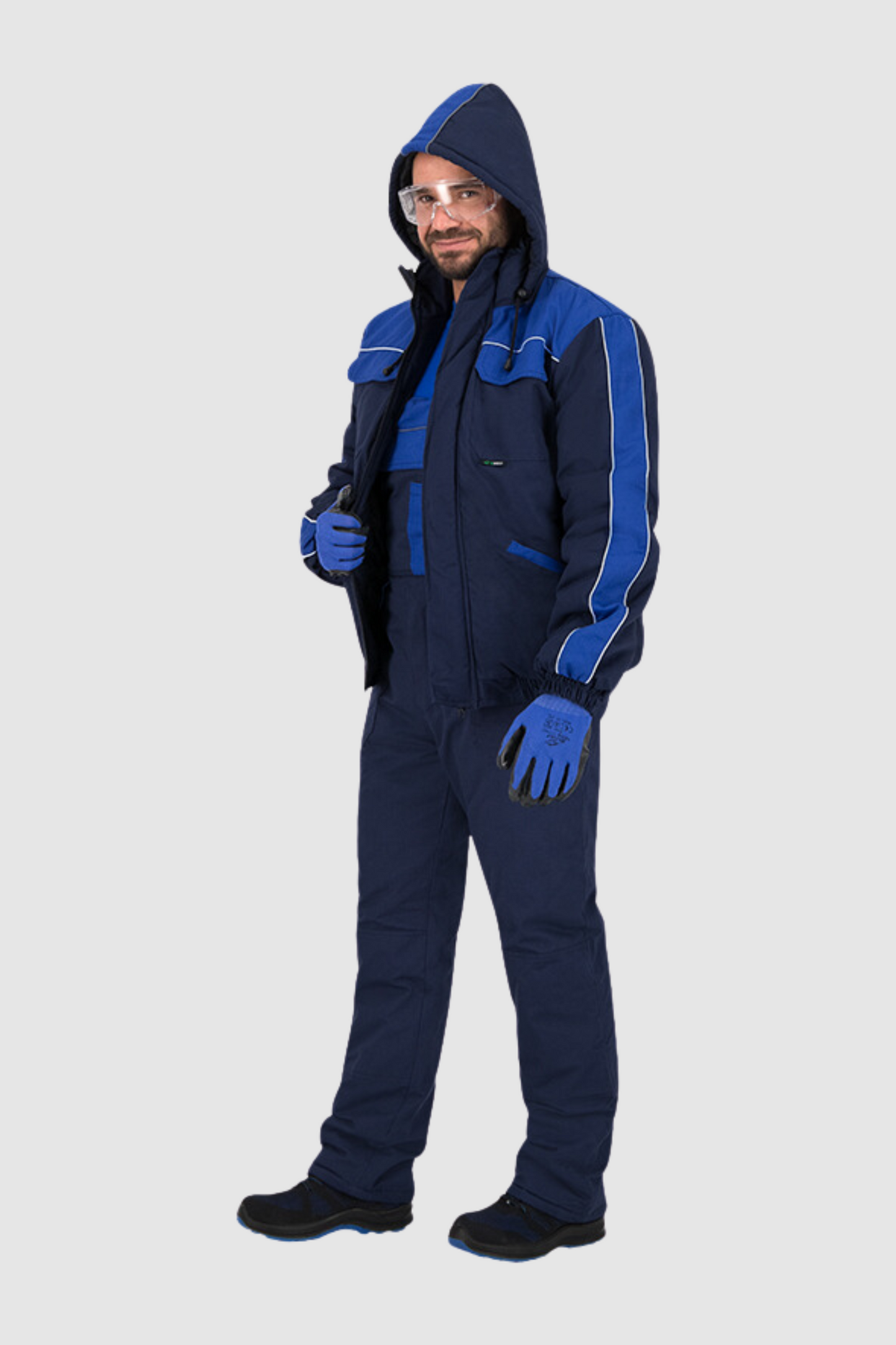 Geaca de iarna impermeabila matlasata bumbac bleumarin Zeus