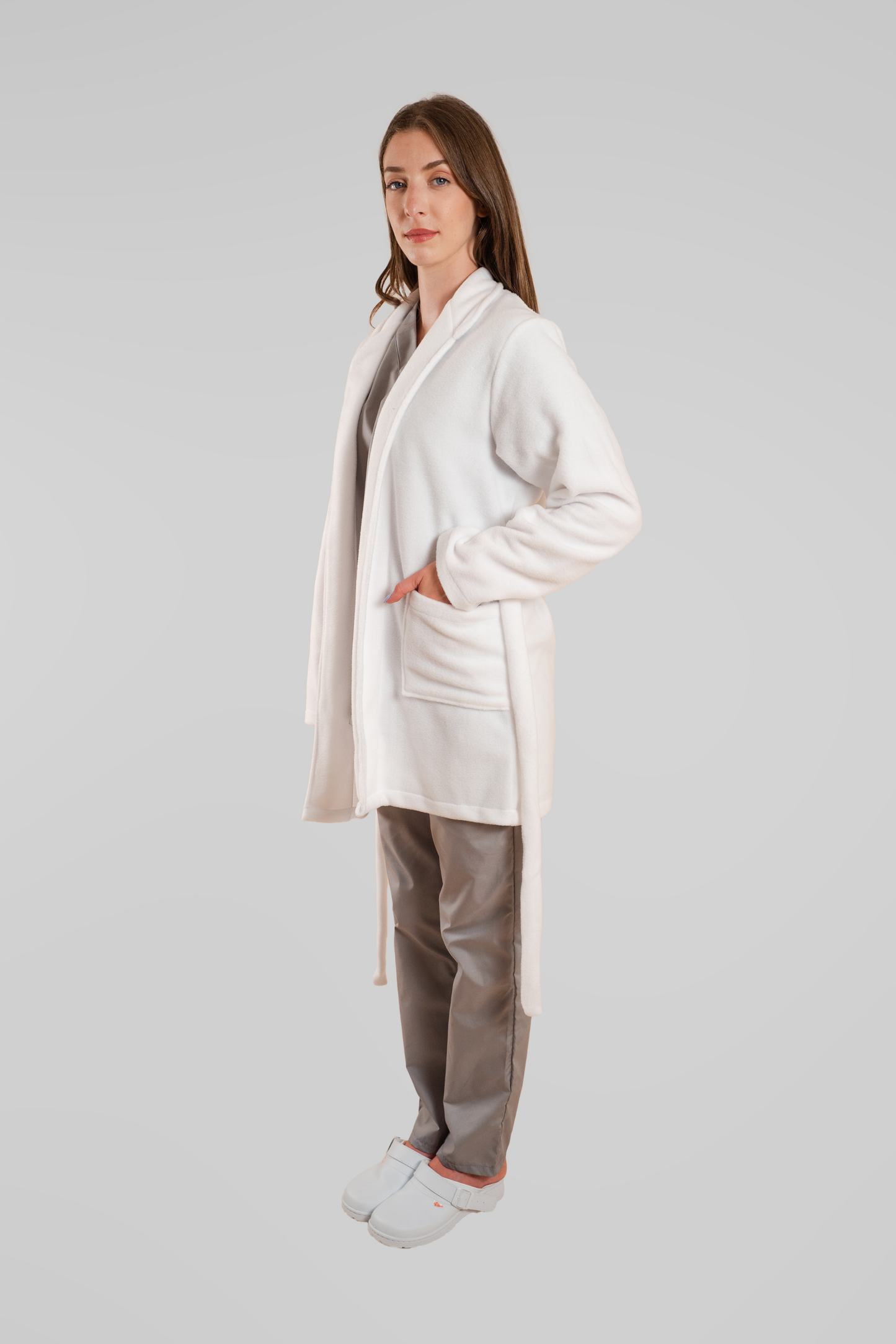 Halat polar medical alb unisex fleece 270g Divia