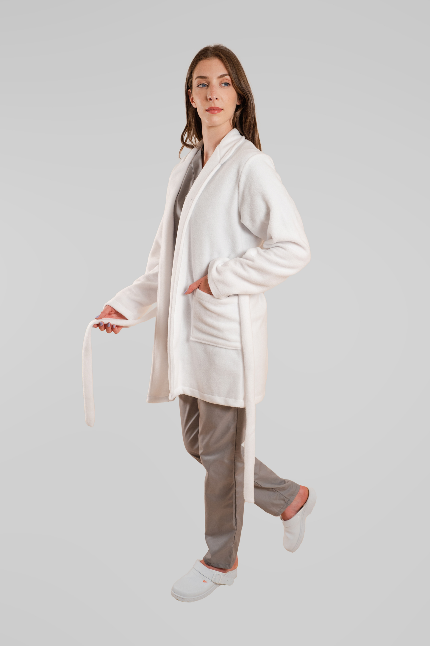 Halat polar medical alb unisex fleece 270g Divia