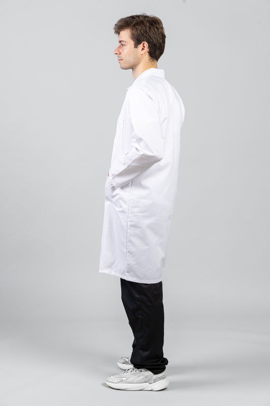 Halat de lucru alb unisex tercot 195g Eliot