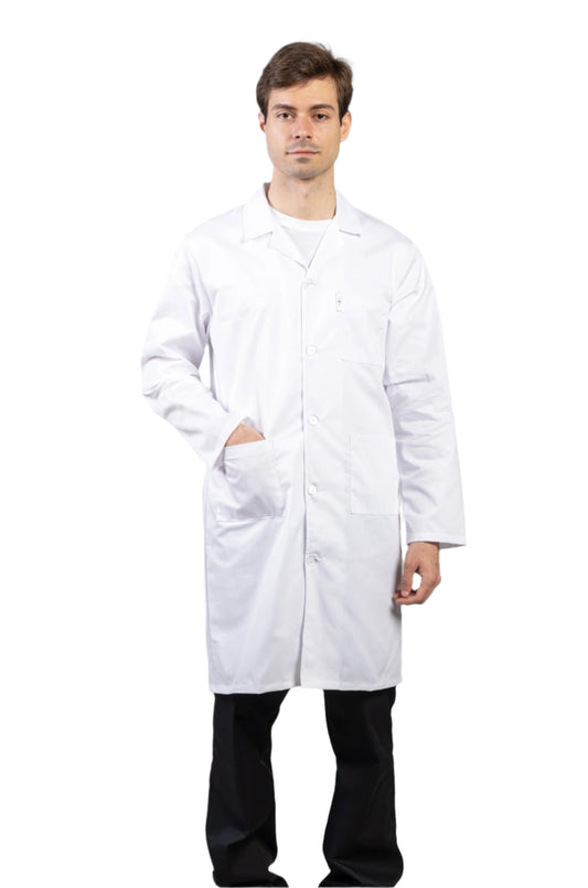 Halat de lucru alb unisex tercot 195g Eliot