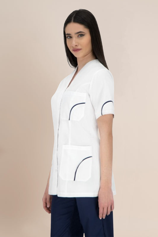 Bluza medicala tercot 160g alb dama Silvia