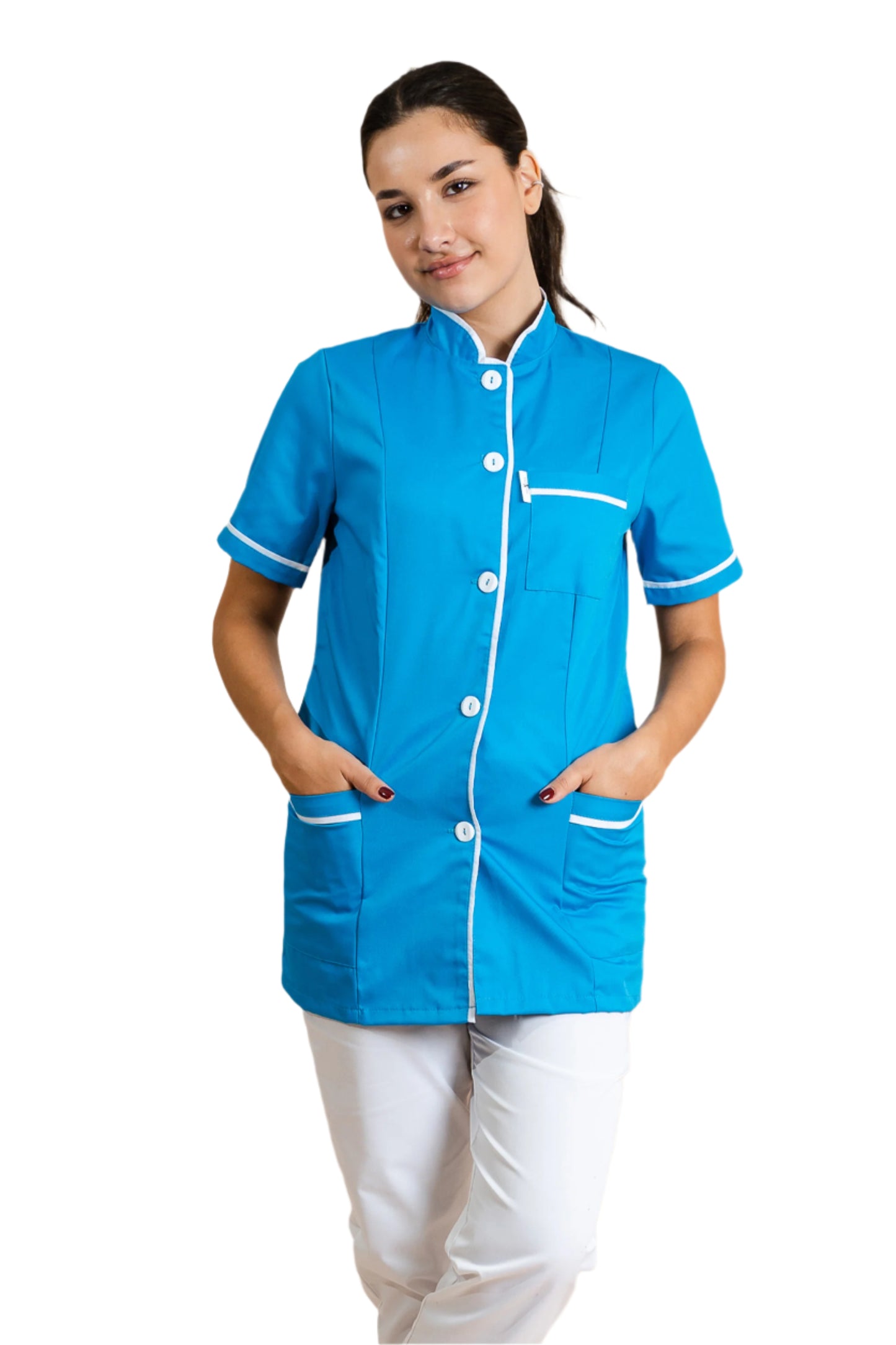 Halat medical bleu dama tercot 195g Debra