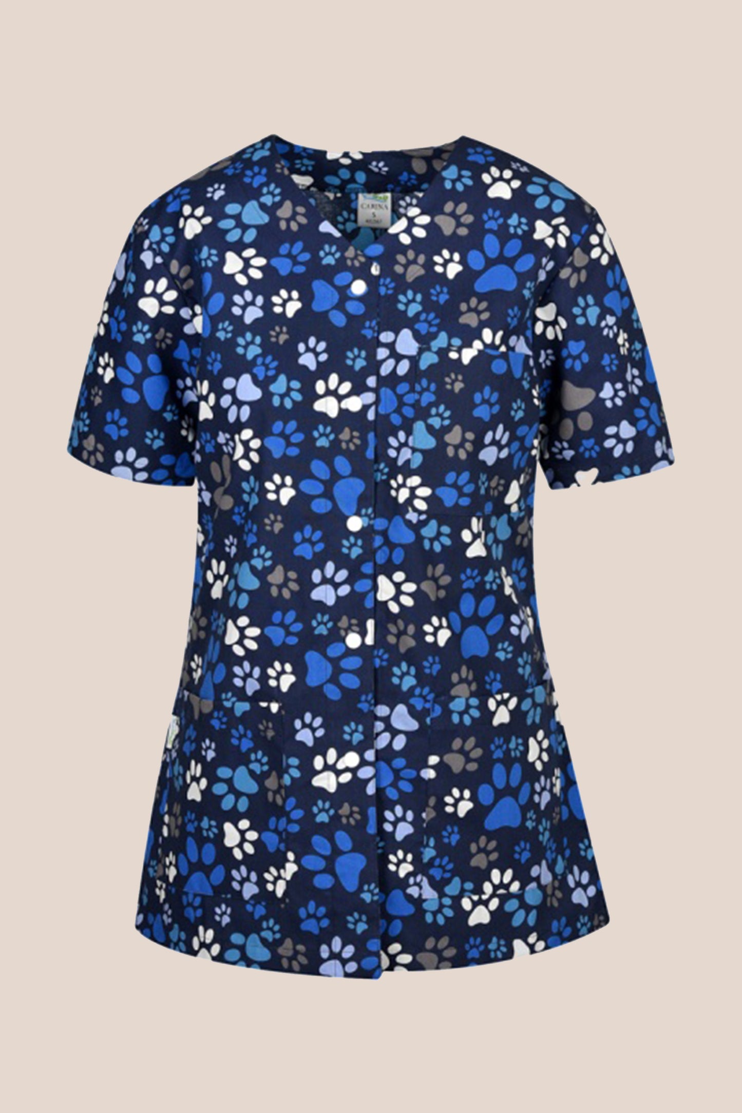 Halat medical bleumarin cu Labute dama poplin 140g Carina