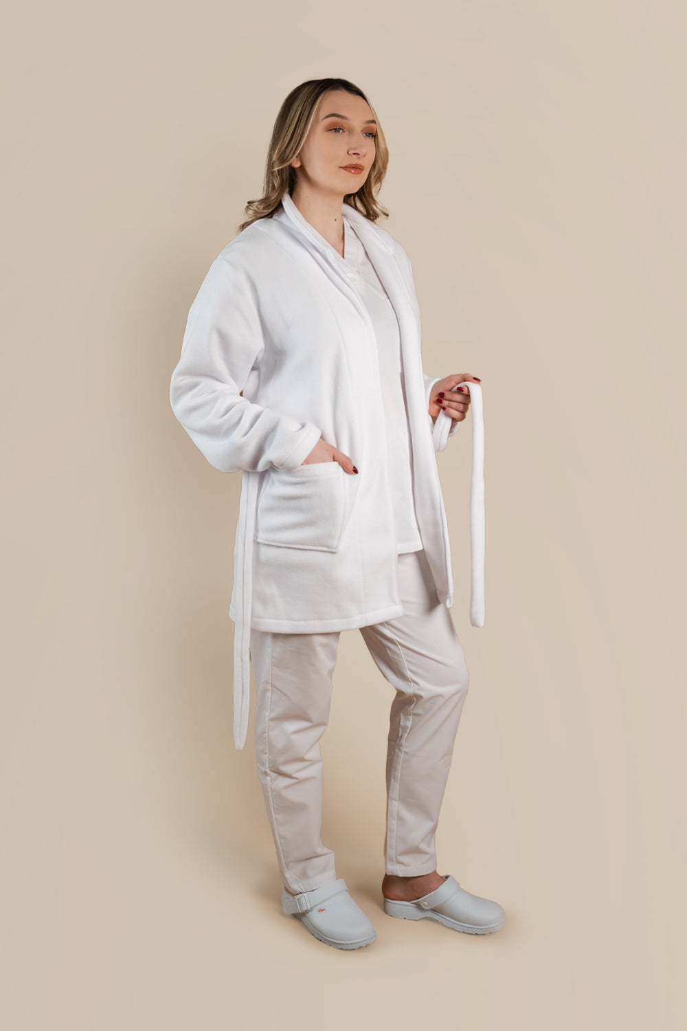 Halat polar medical alb unisex fleece 270g Divia