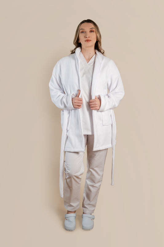 Halat polar medical alb unisex fleece 270g Divia