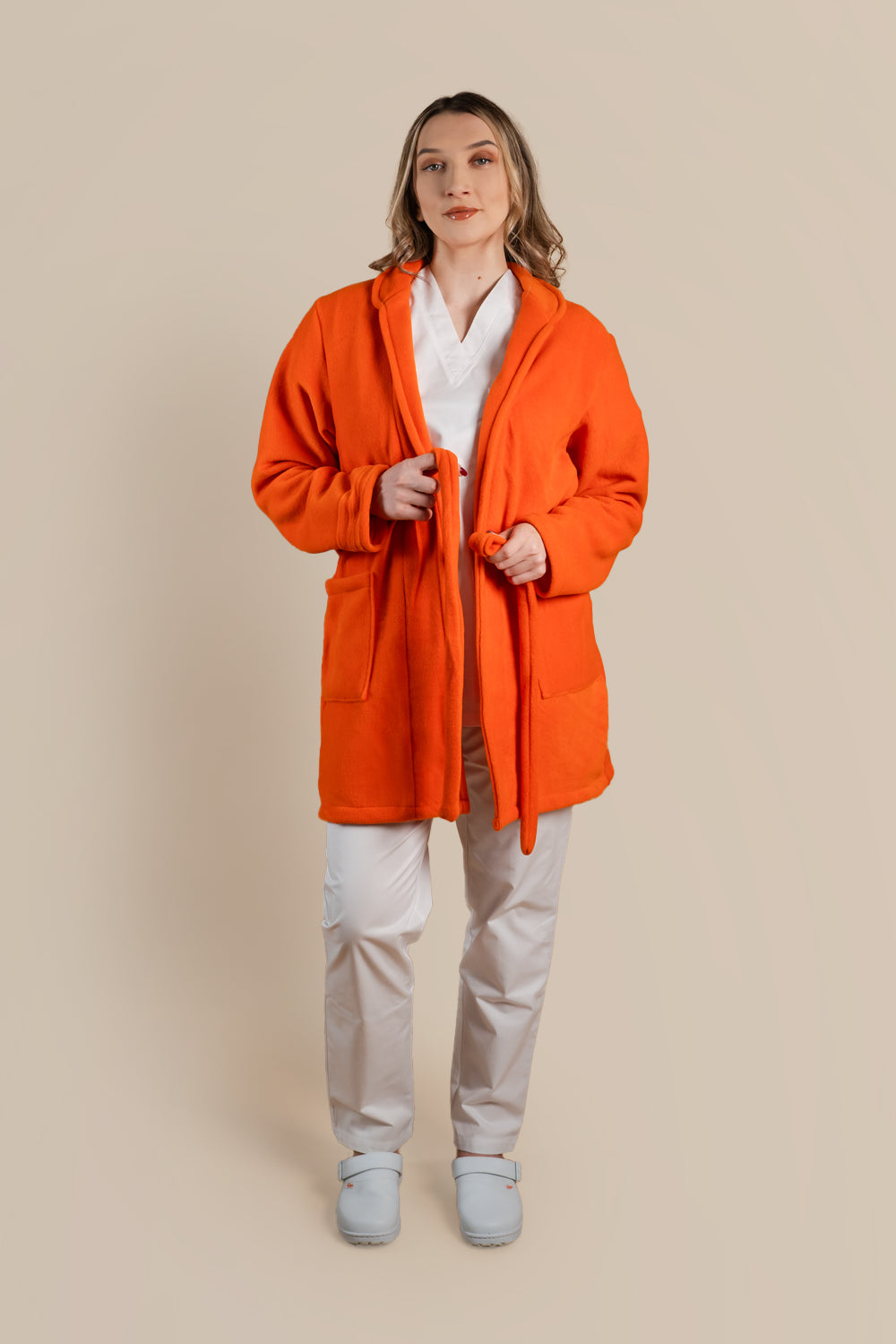 Halat polar medical portocaliu unisex fleece 270g Divia