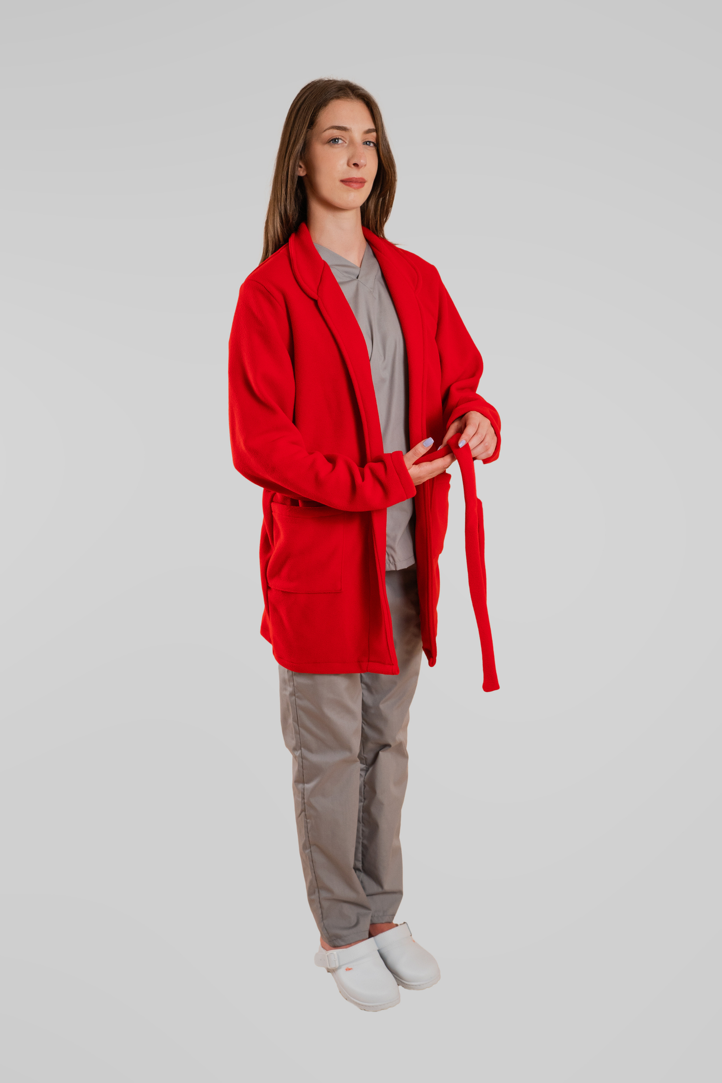 Halat polar medical rosu unisex fleece 270g Divia