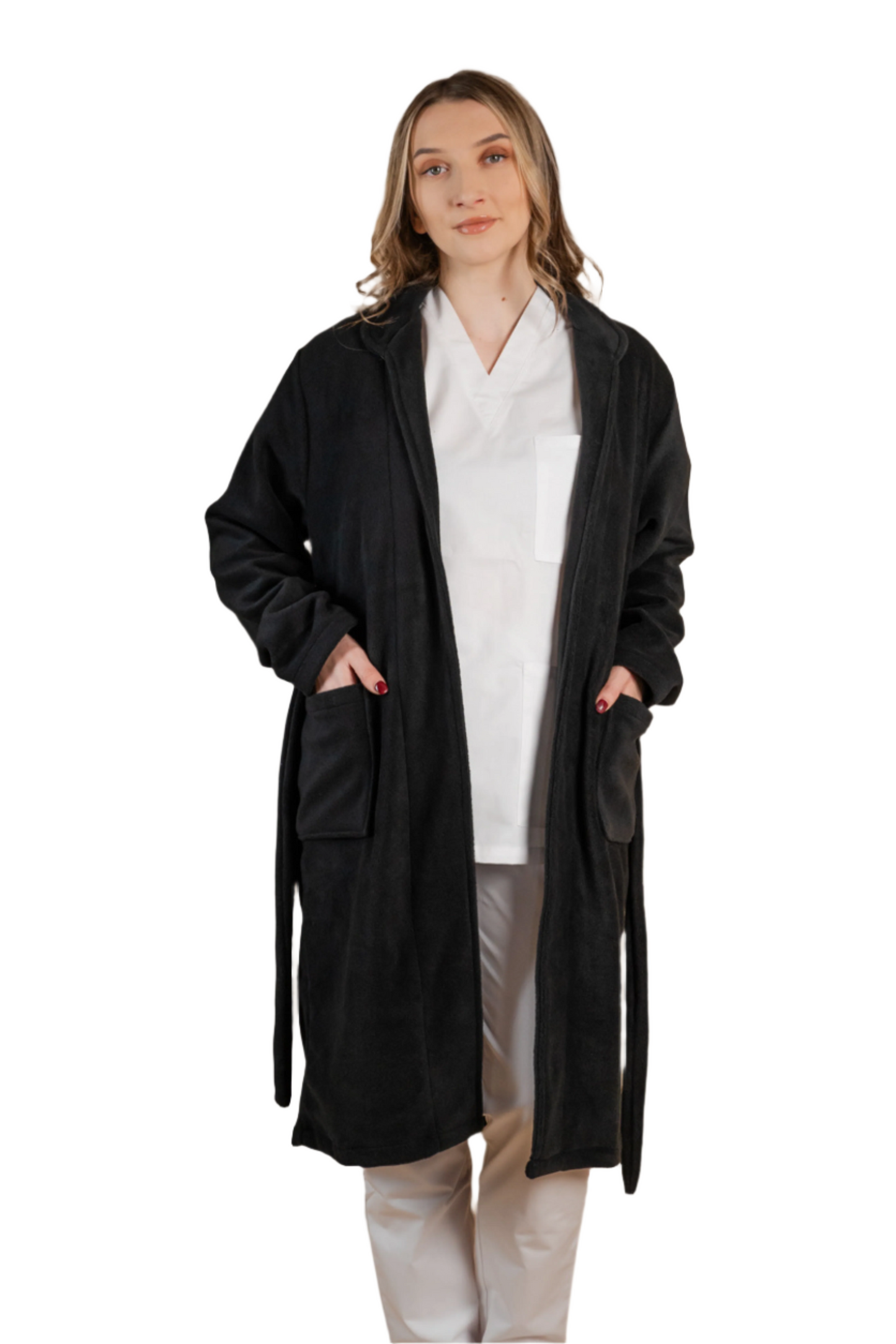Halat polar medical negru unisex fleece 270g Lucas