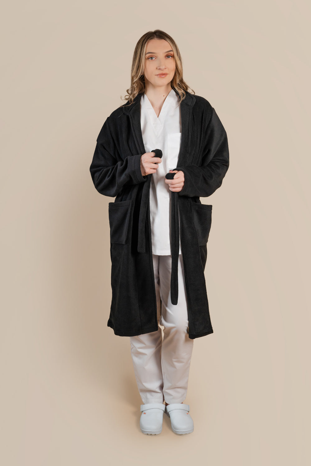 Halat polar medical negru unisex fleece 270g Lucas