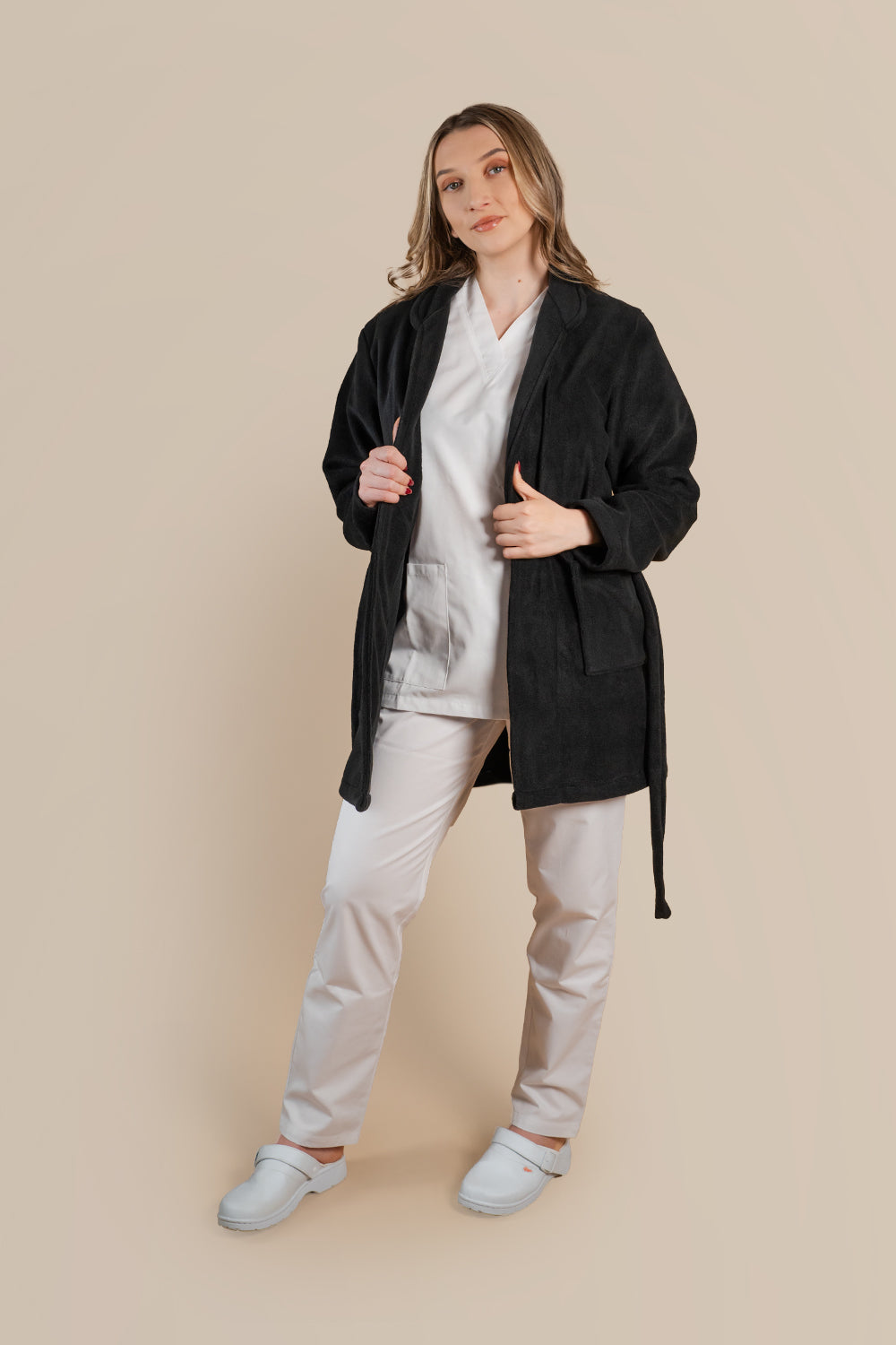 Halat polar medical negru unisex fleece 270g Divia