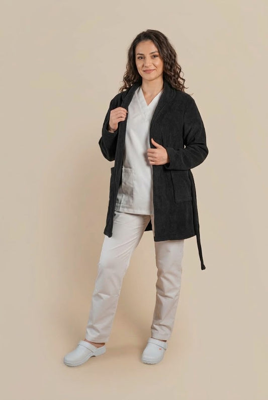 Halat polar medical negru unisex fleece 270g Divia