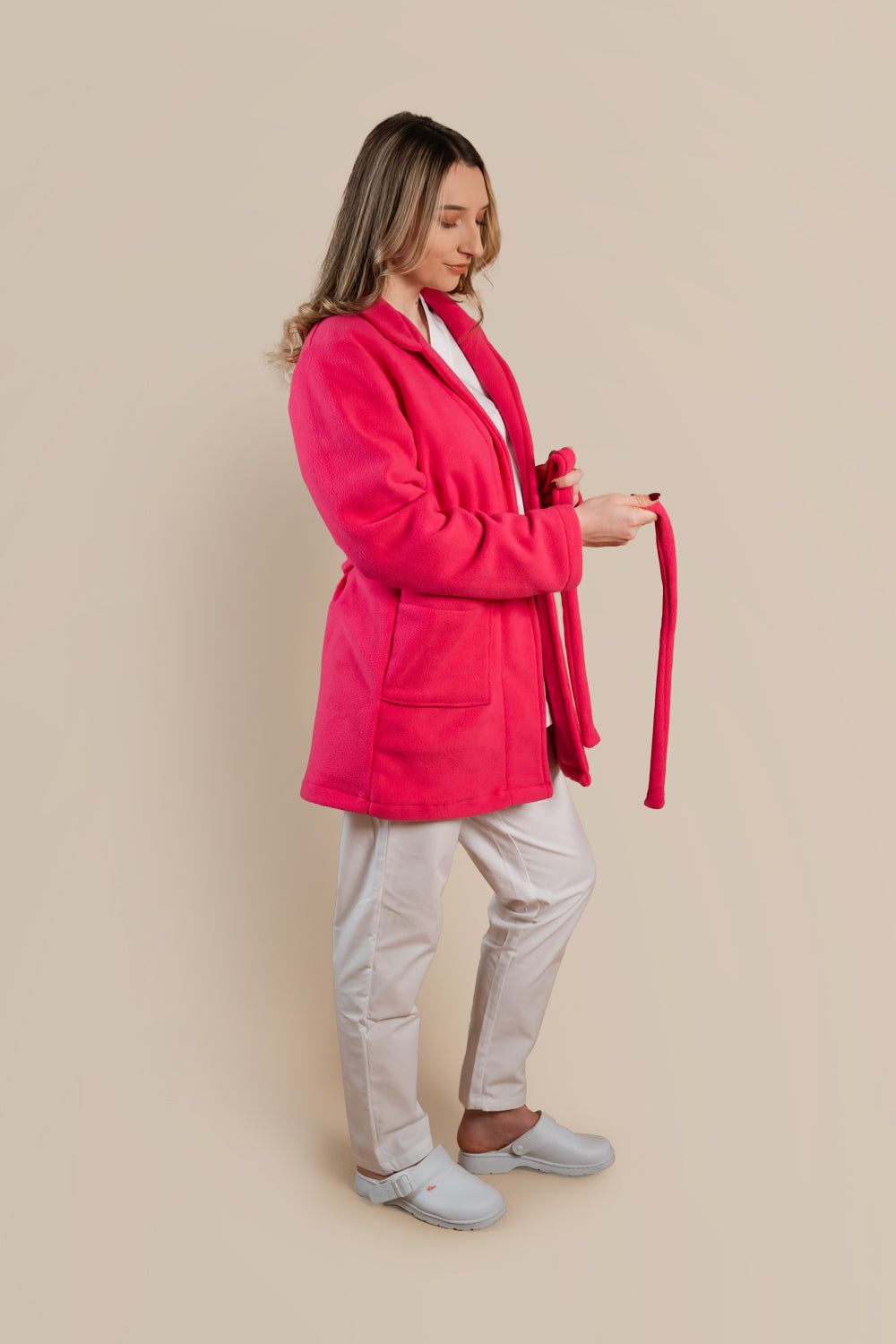 Halat polar medical roz unisex fleece 270g Divia