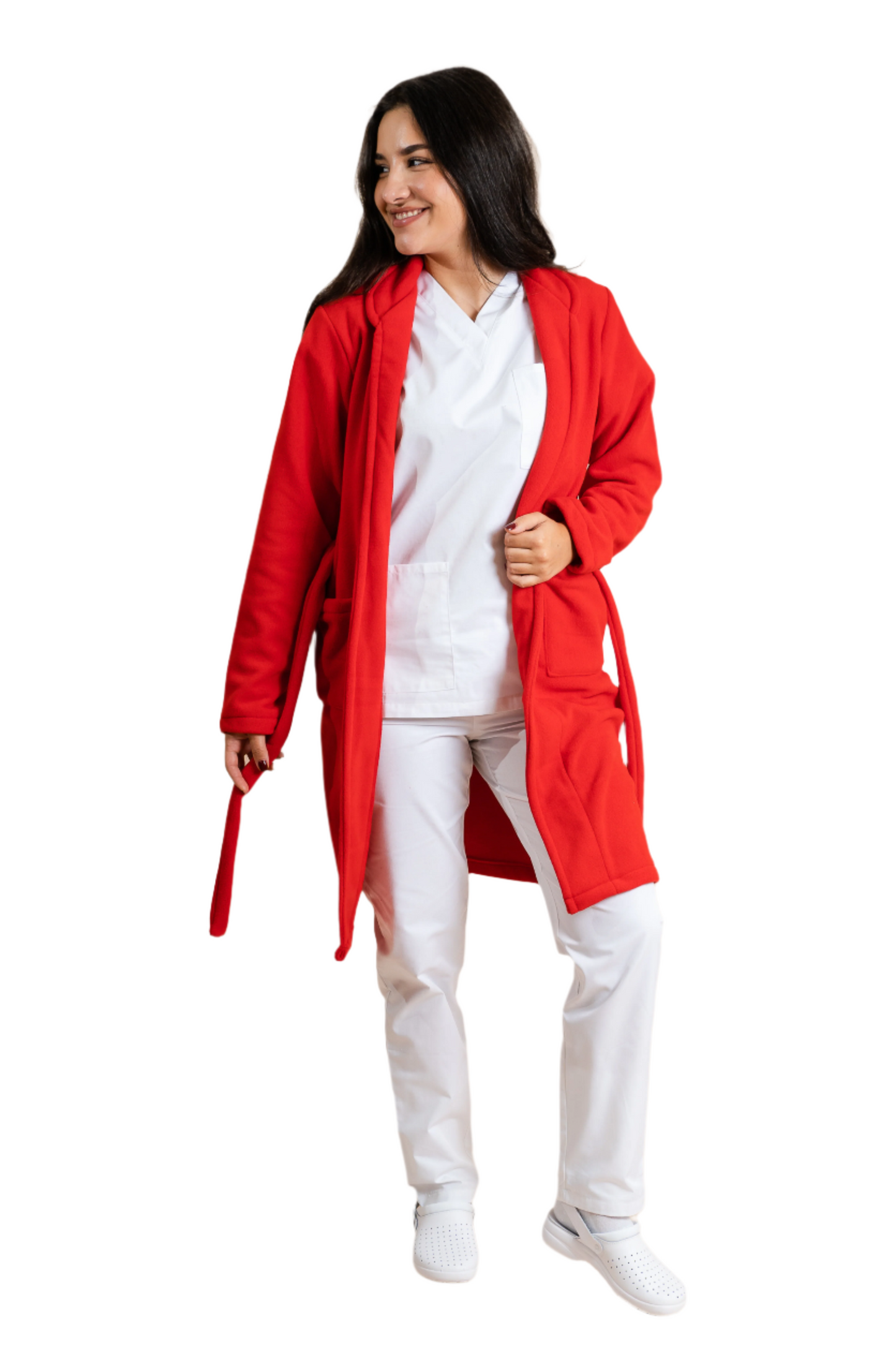 Halat polar medical lung rosu unisex fleece Lucas