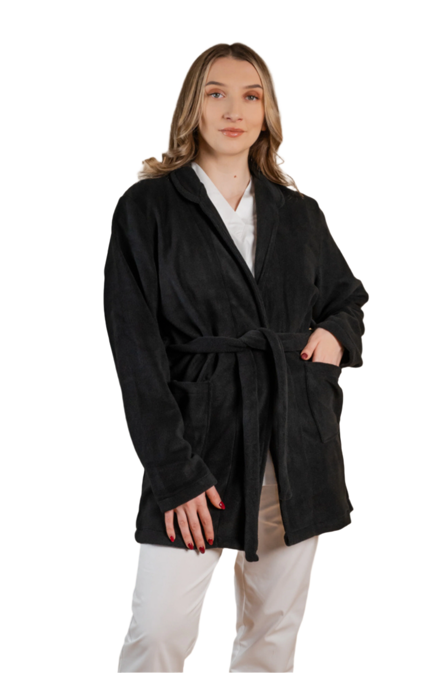 Halat polar medical negru unisex fleece 270g Divia