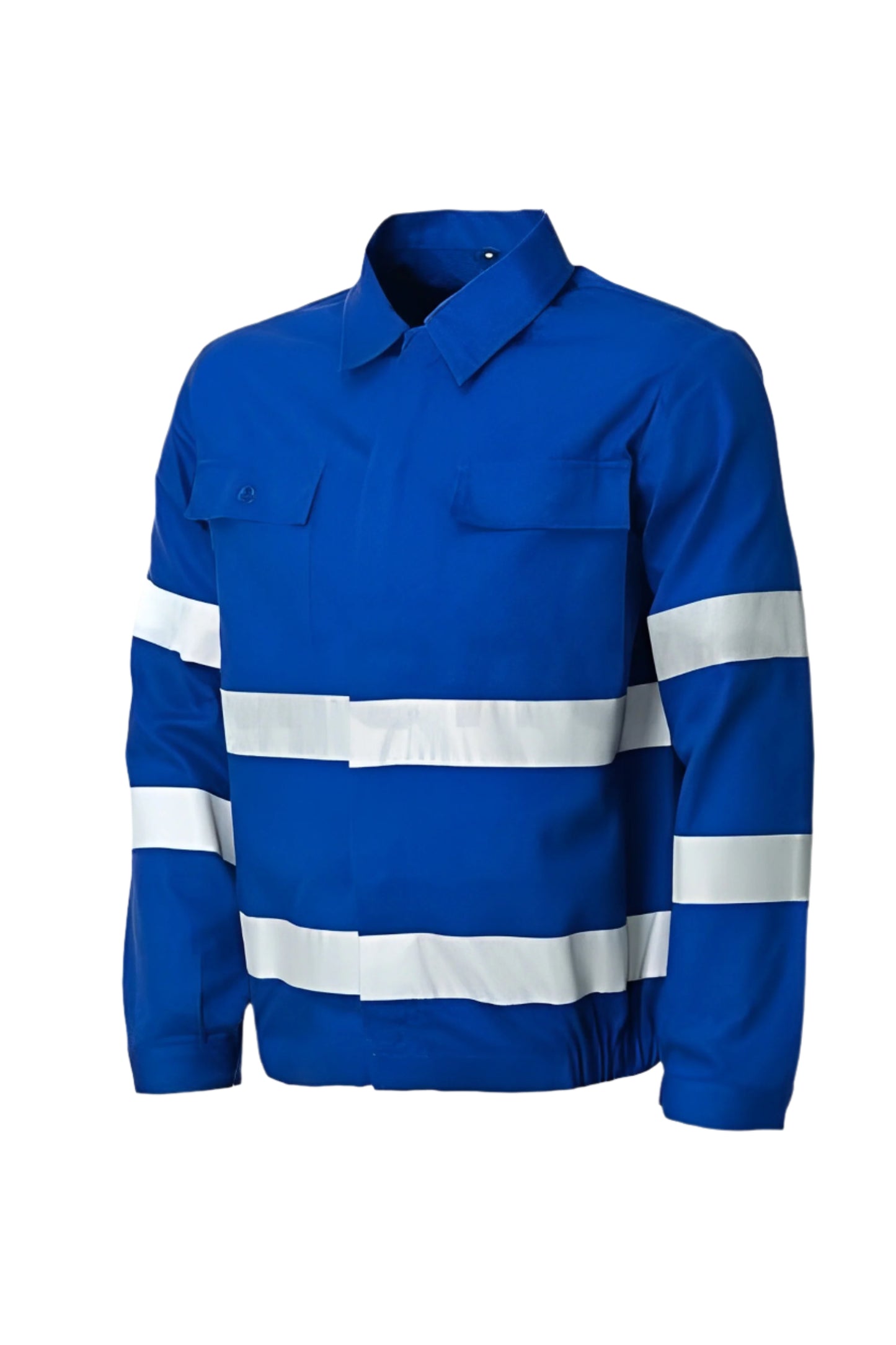 Jacheta albastra reflectorizanta bumbac 260g Warning