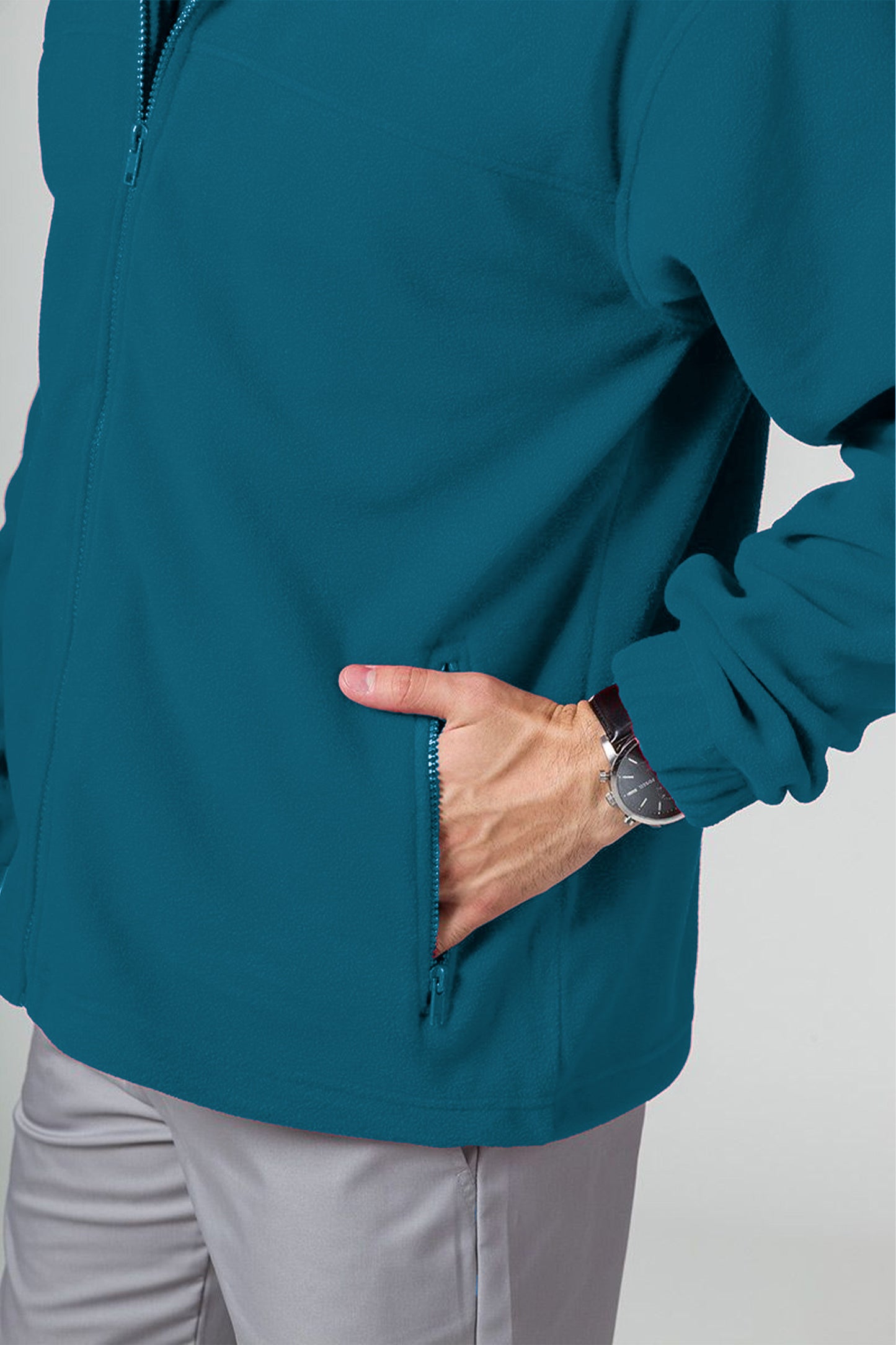 Jacheta fleece barbat albastru petrol Jacket 501