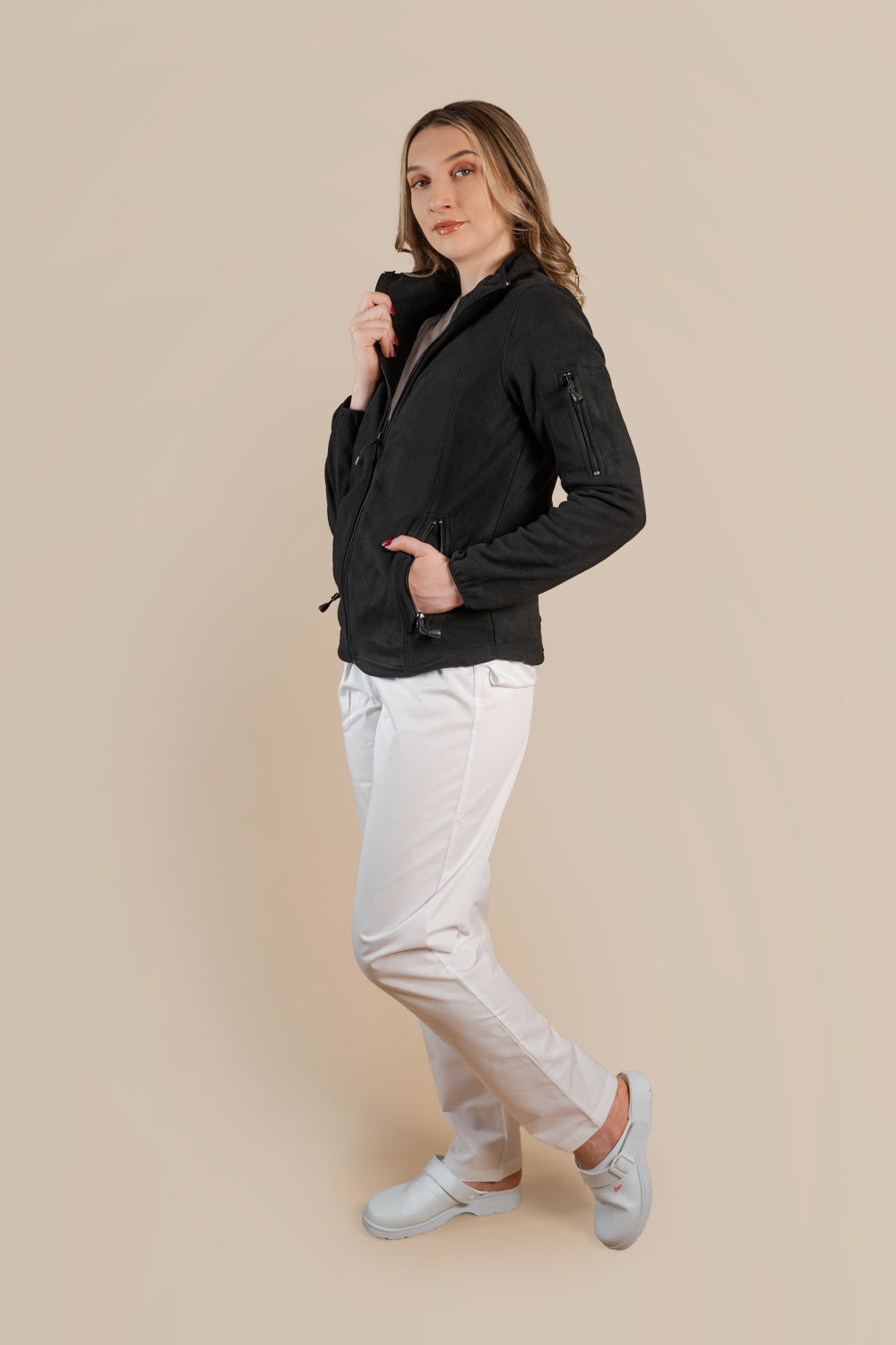 Jacheta din fleece pentru dama neagra Luciane