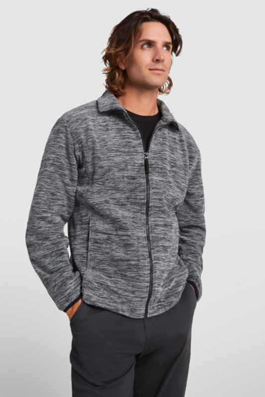 Jacheta din fleece pentru barbat negru melanj Artic