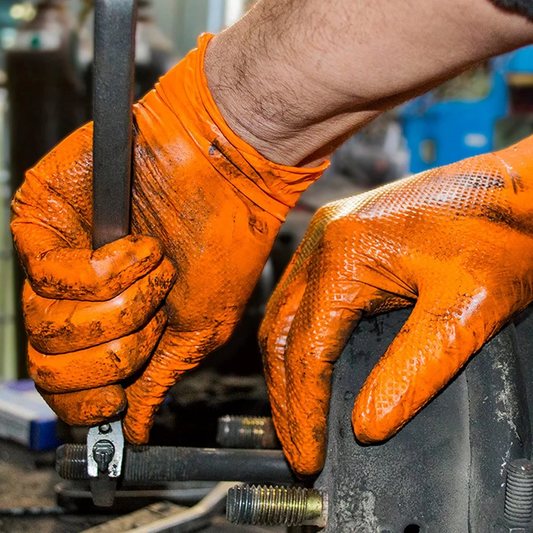 Manusi nitril mecanic auto portocalii 8g PPS 100buc