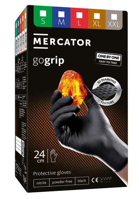 Manusi nitril mecanic auto negre Gogrip One by One 100buc