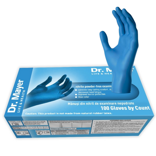 Manusi nitril nepudrate albastre 3.3g Soft Dr Mayer 100buc