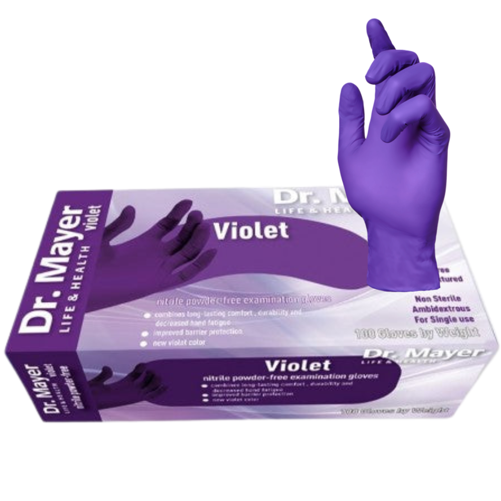 Manusi nitril nepudrate violet Dr Mayer 100buc