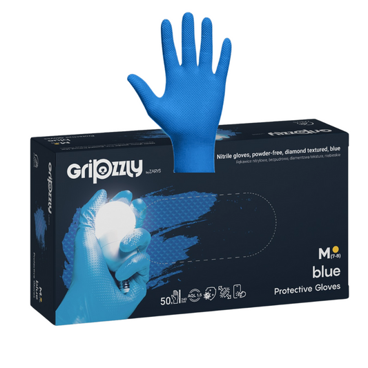 Manusi nitril mecanic auto albastre 8g Gripzzly 50buc