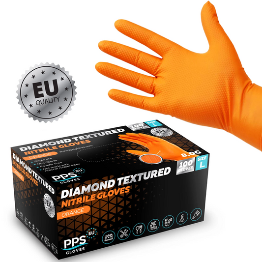 Manusi nitril mecanic auto portocalii 8g PPS 100buc