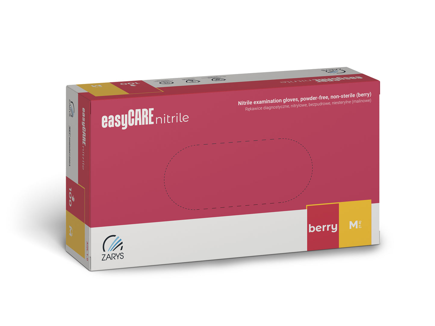 Manusi nitril rosii nepudrate 4g easyCare Berry 100buc