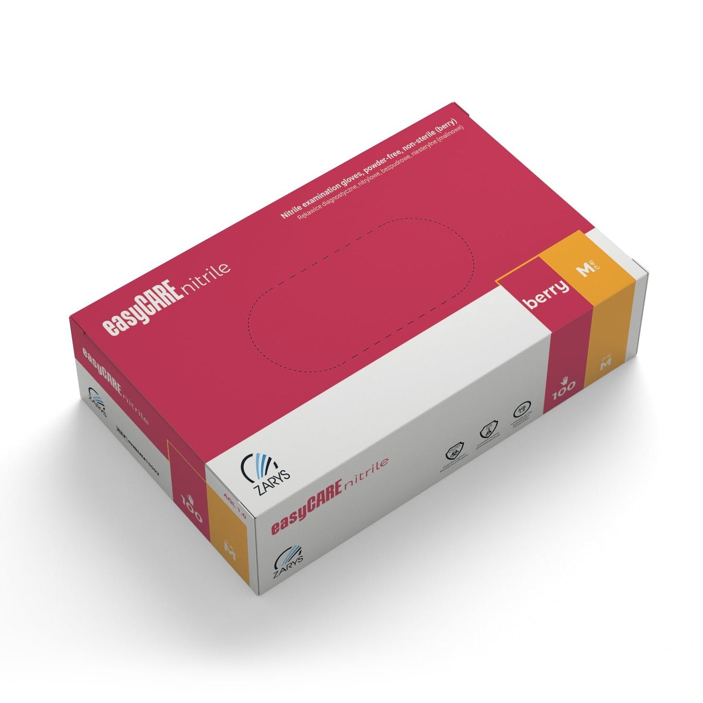 Manusi nitril rosii nepudrate 4g easyCare Berry 100buc