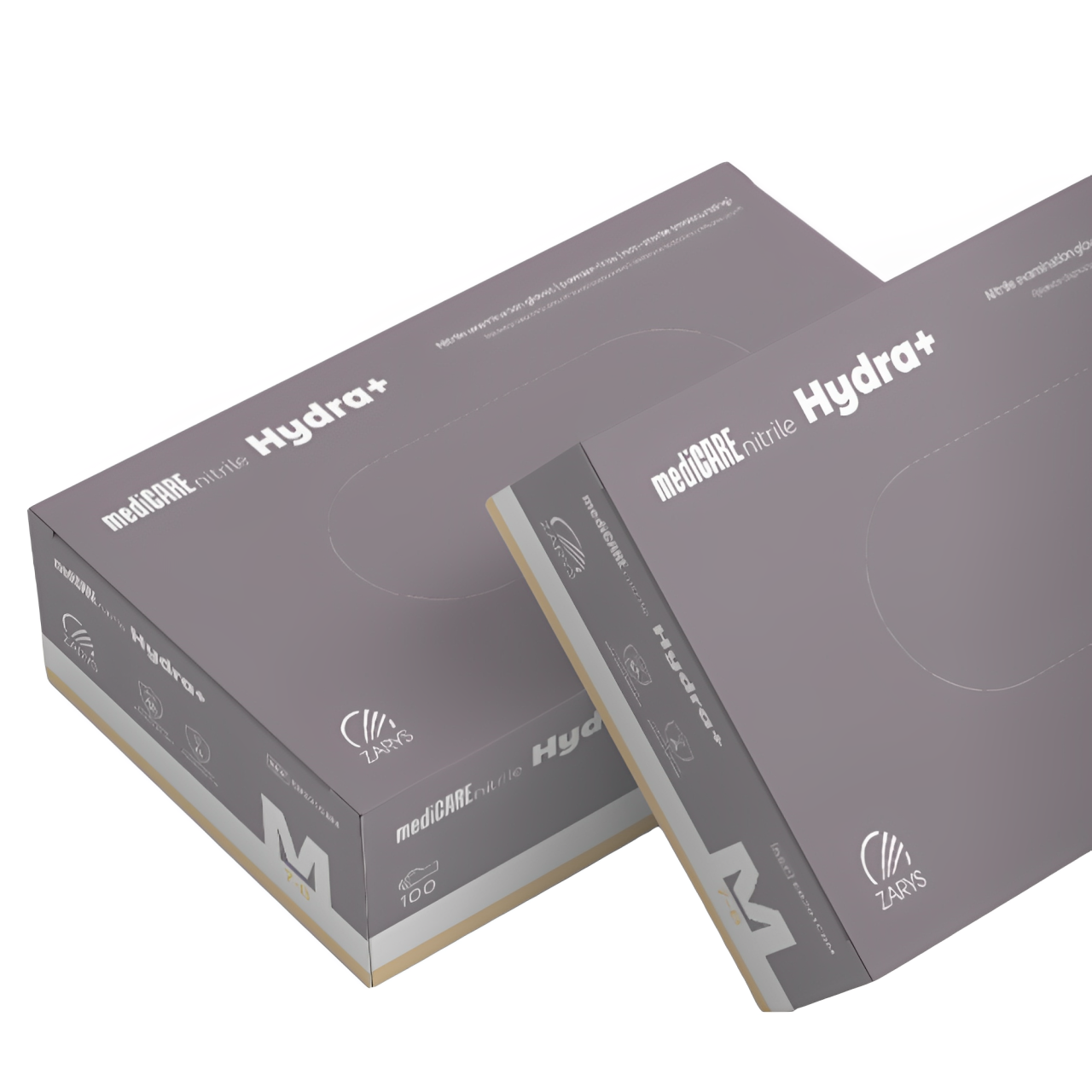Manusi nitril hidratante cu ulei de migdale nepudrate violet 100buc Hydra+