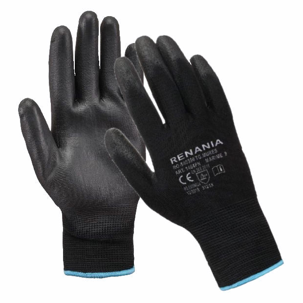 Manusi protectie mecanica PES/PU Sensor Black 12per/set 9