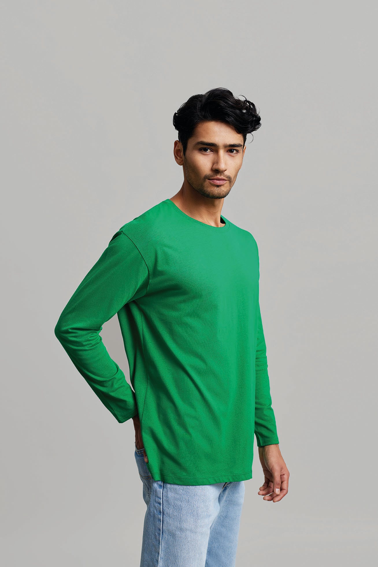 Tricou jersey tubular simplu 155g maneca lunga alb Paradise