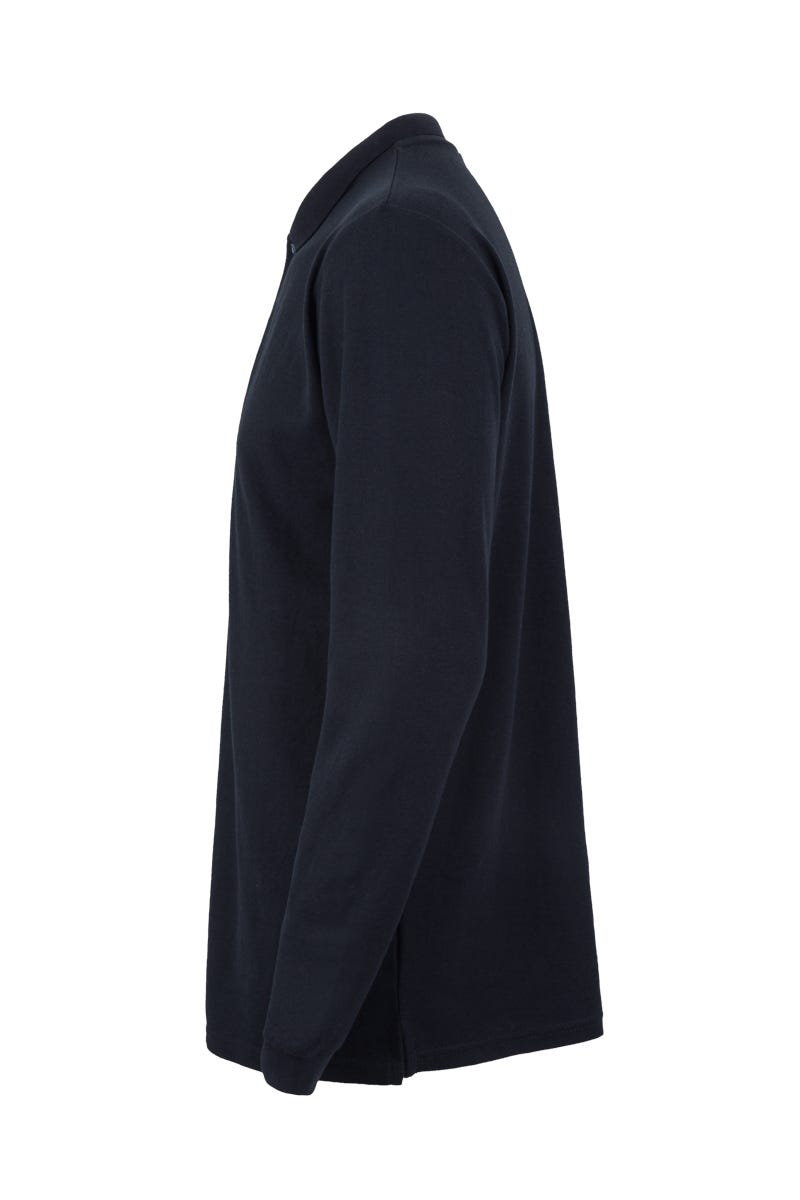 Tricou polo bumbac/poliester 210g maneca lunga bleumarin Clifton