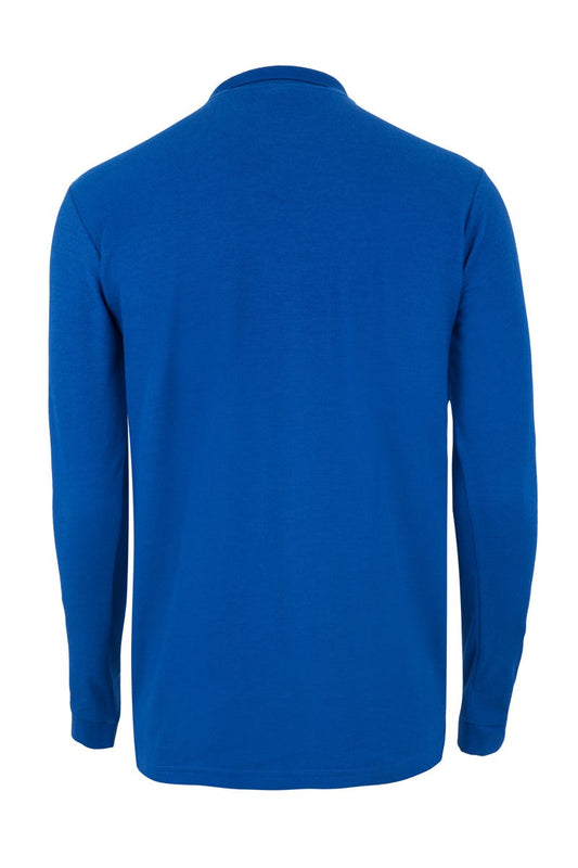 Tricou polo bumbac/poliester 210g maneca lunga albastru royal Clifton