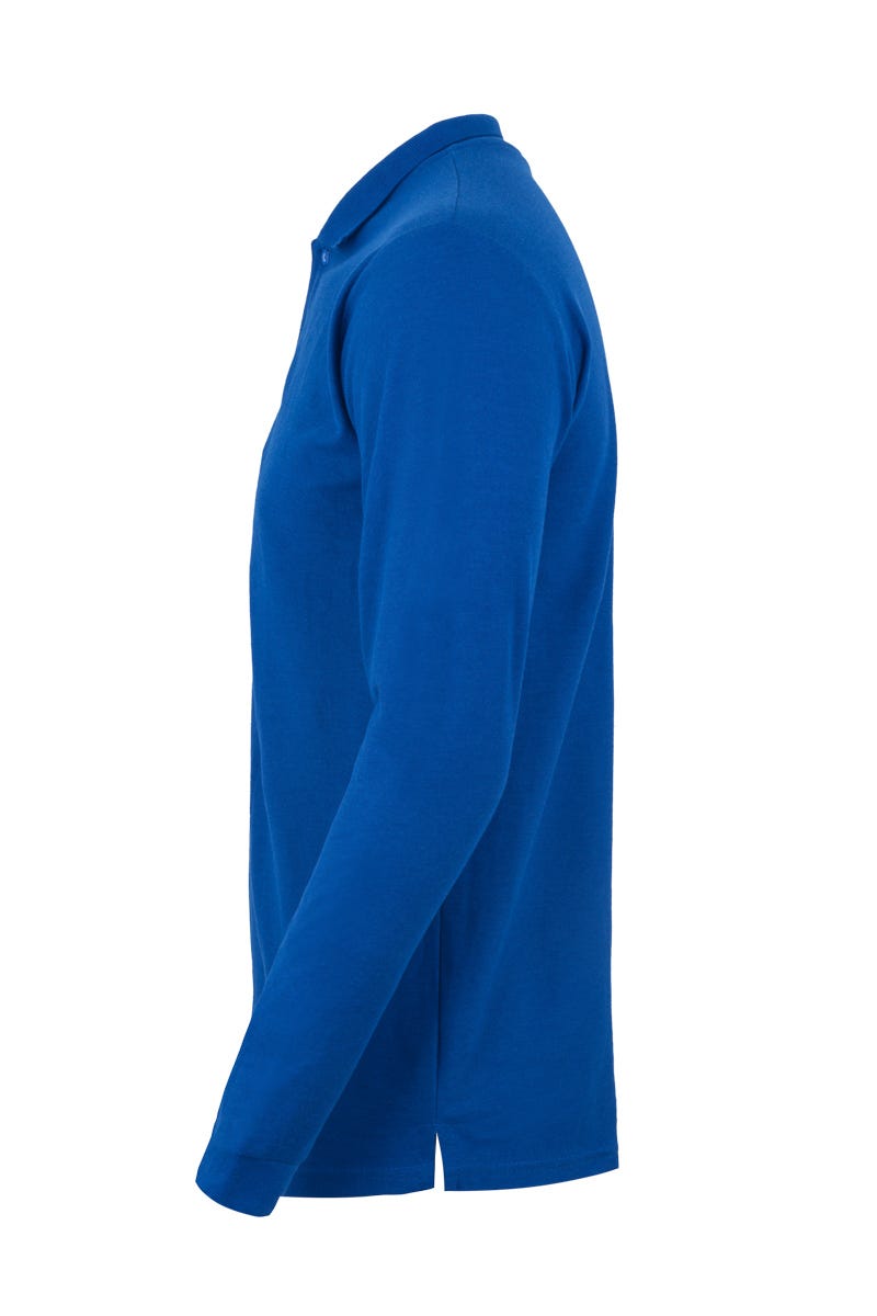 Tricou polo bumbac/poliester 210g maneca lunga albastru royal Clifton