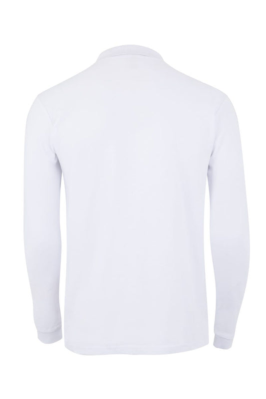 Tricou polo bumbac/poliester 210g maneca lunga alb Clifton