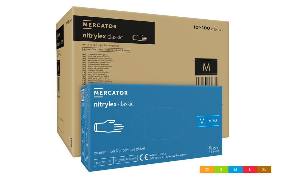 Manusi nitril albastre nepudrate Nitrylex Classic 100buc