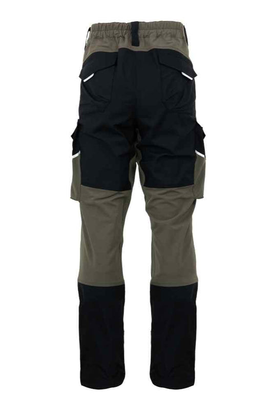 Pantaloni de lucru talie strech Elastico verde olive/negru (543B)