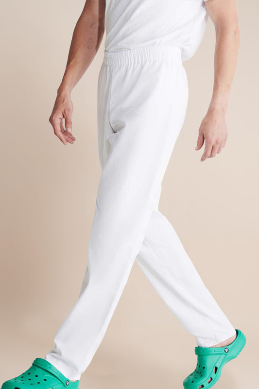 Pantaloni albi unisex tercot 195g Rochat