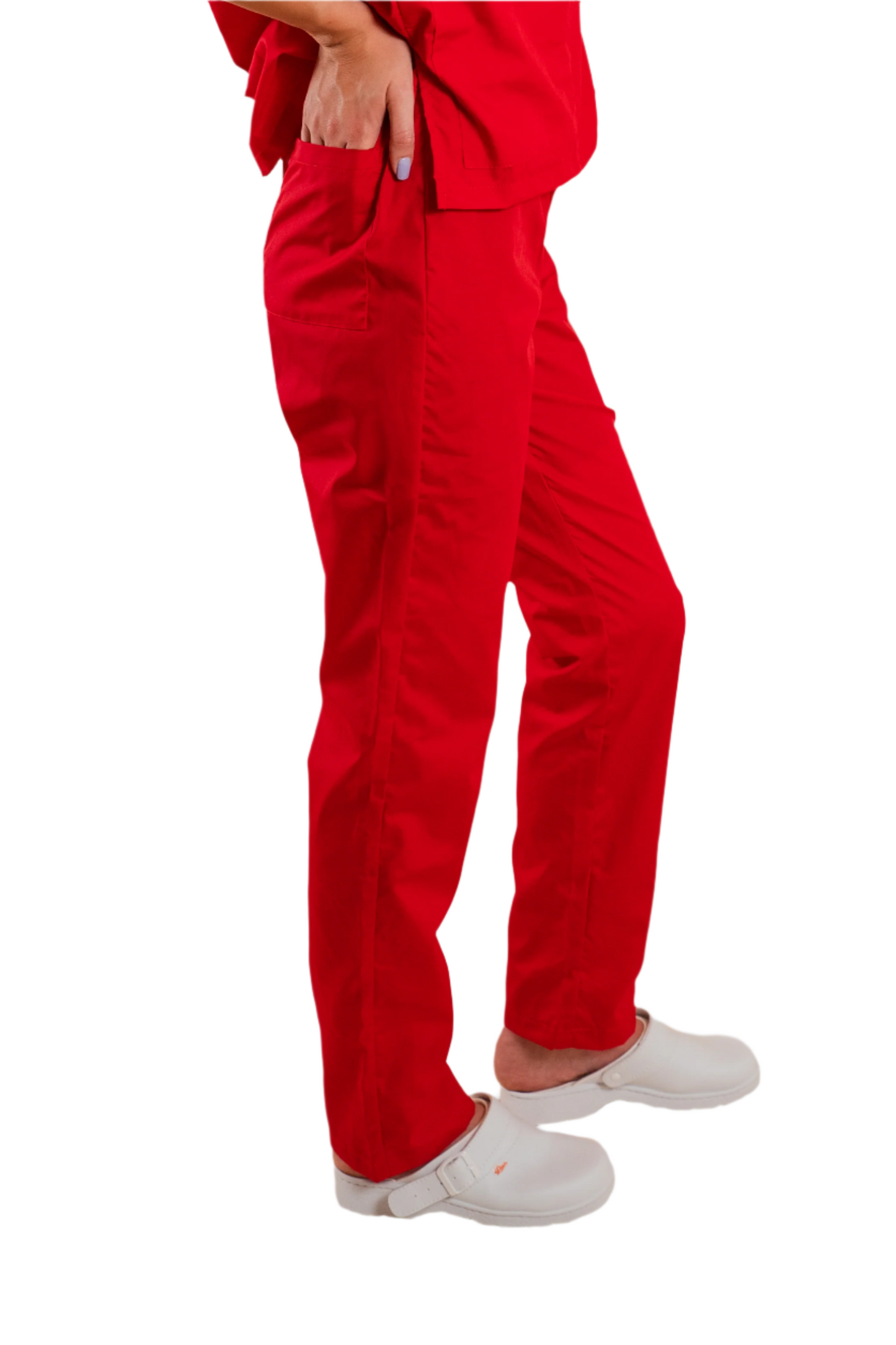 Pantaloni medicali rosii unisex poplin 115gr Albert