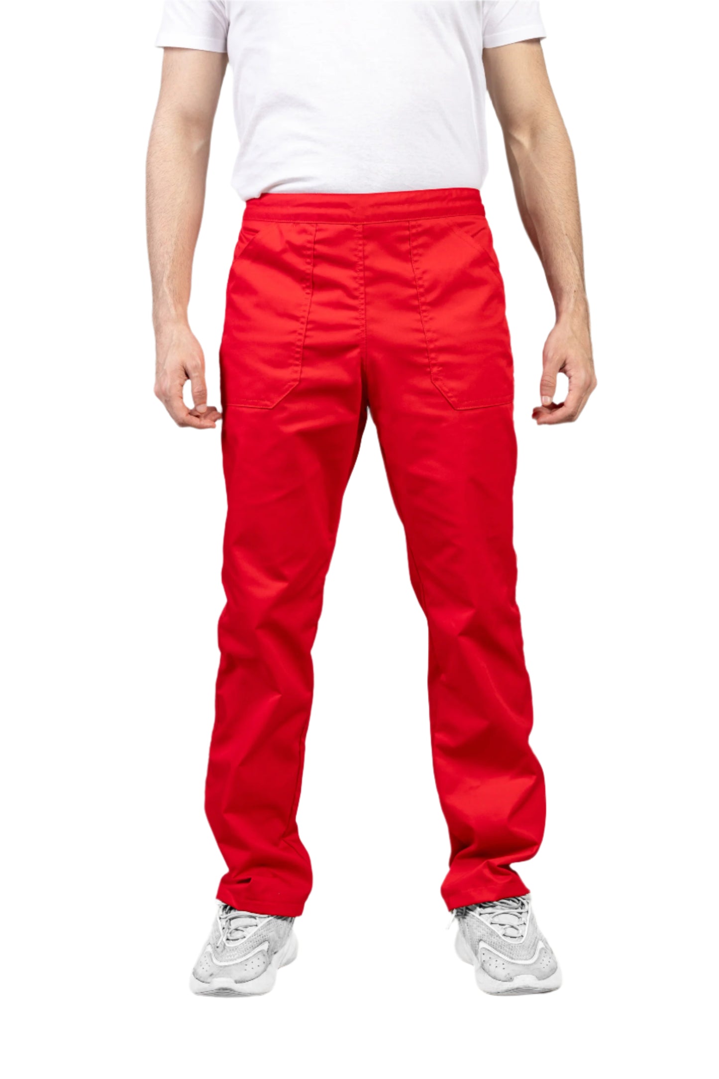 Pantaloni de lucru rosii unisex tercot 195g Costin