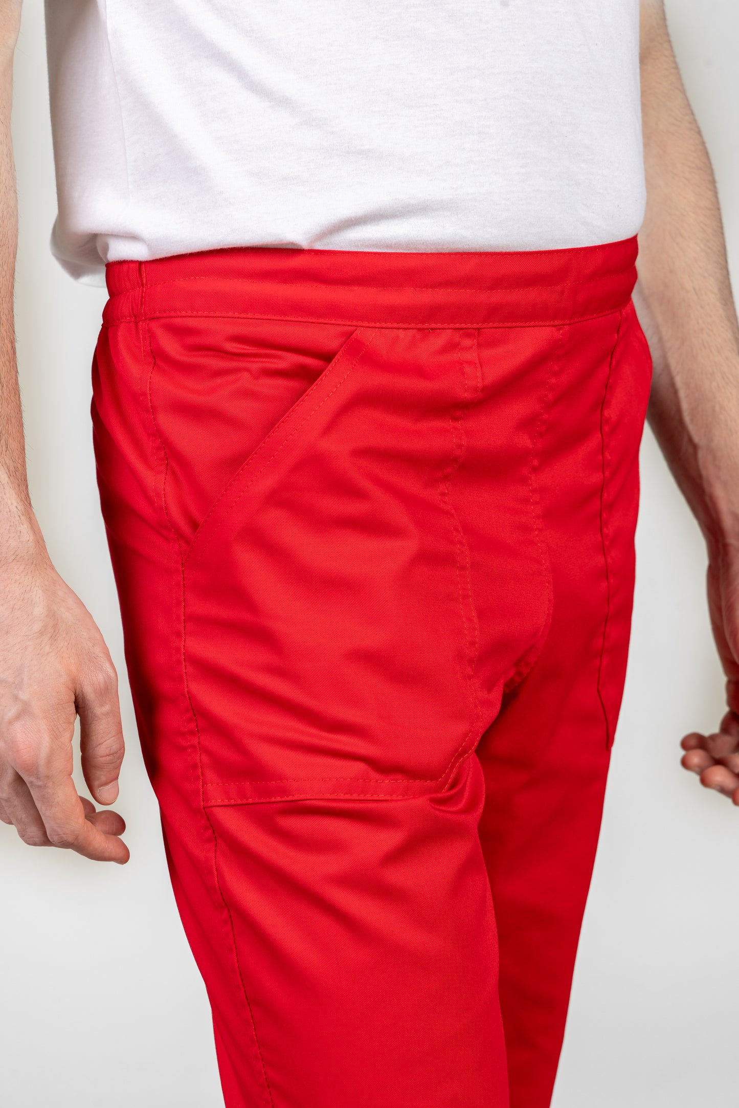 Pantaloni de lucru rosii unisex tercot 195g Costin