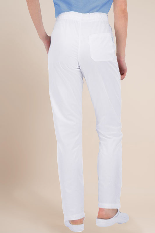 Pantaloni albi unisex poplin 160g Alessi