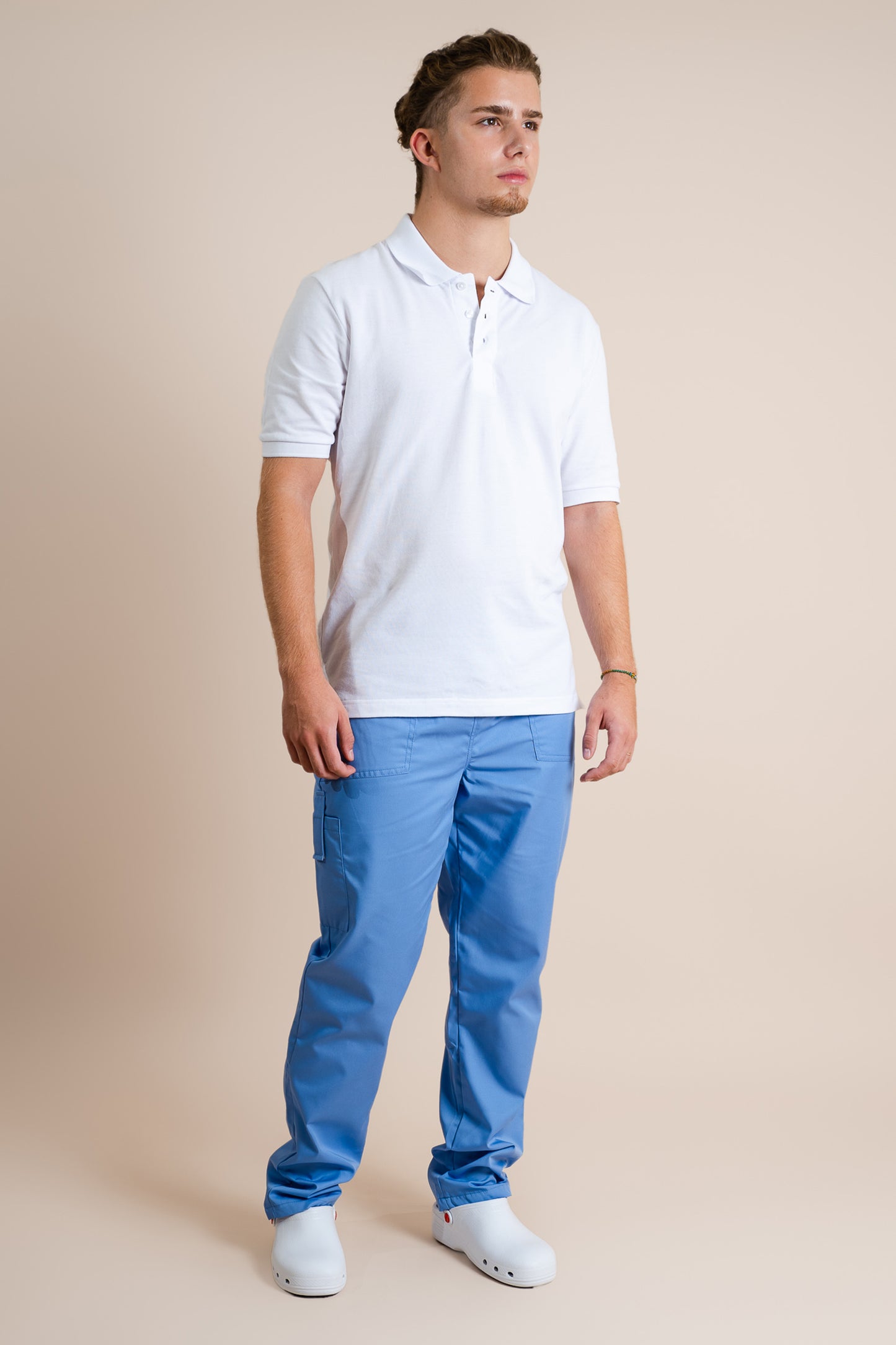 Pantaloni bleu unisex poplin elastan 165g Eric