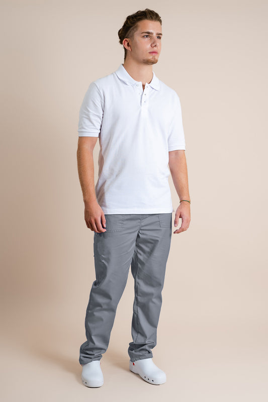 Pantaloni gri unisex poplin elastan 165g Eric