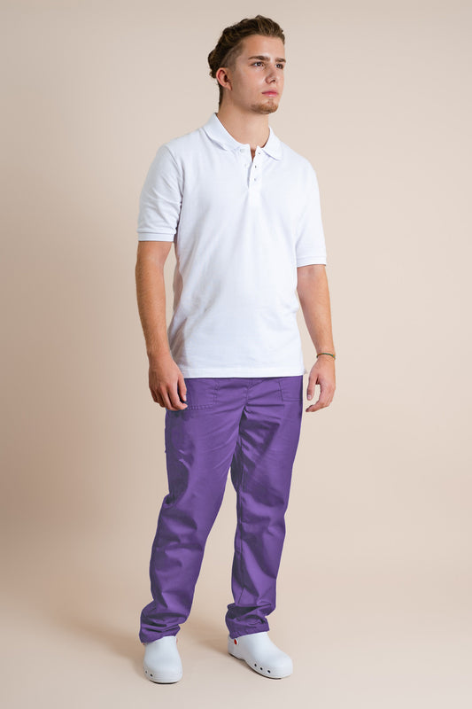Pantaloni lila unisex poplin elastan 165g Eric