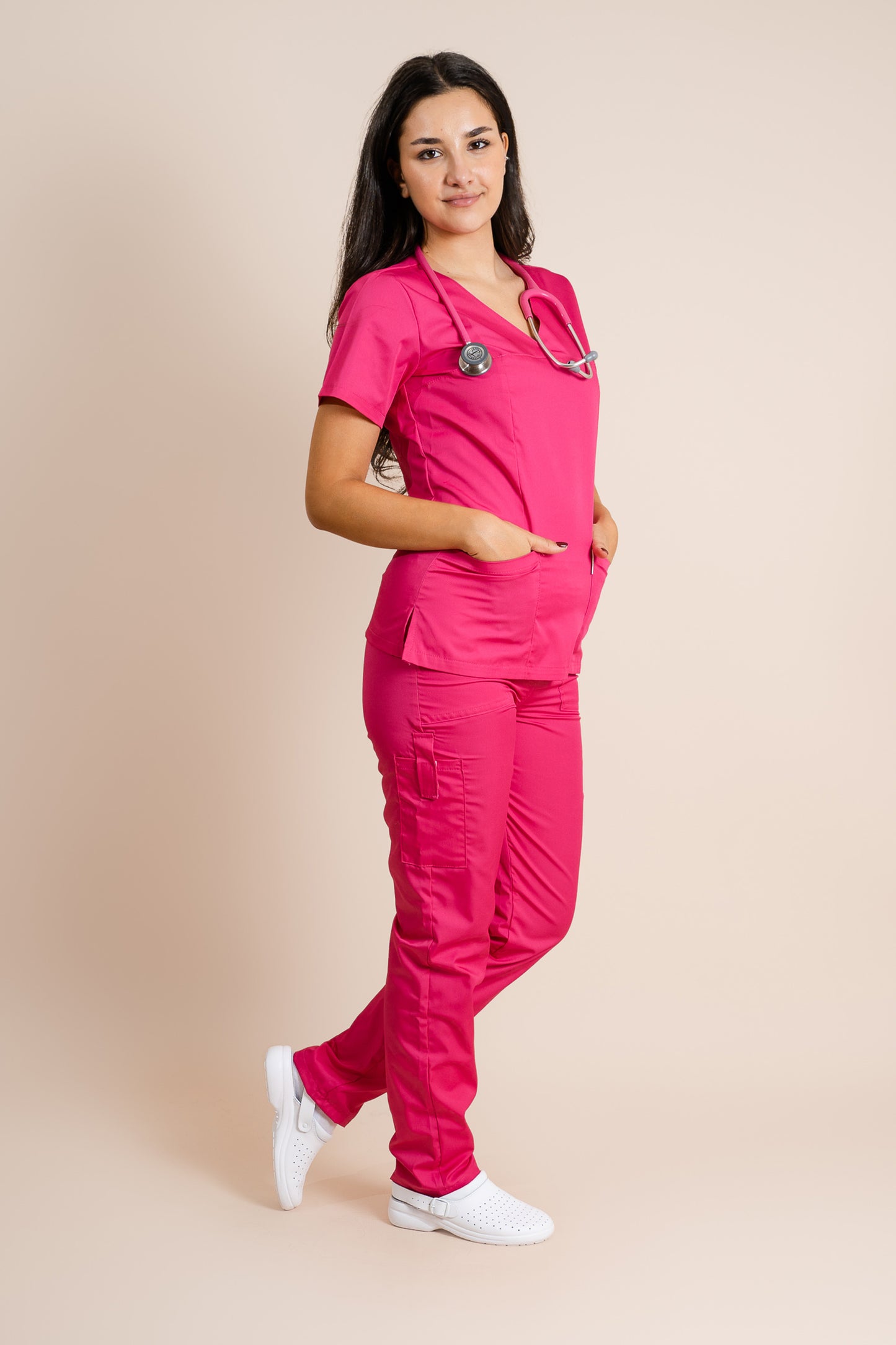 Pantaloni roz unisex poplin 165g Mihnea
