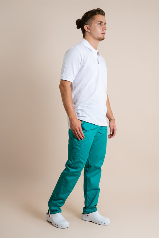 Pantaloni turcoaz unisex poplin 165g Mihnea